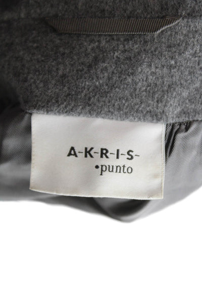 Akris Punto Womens Wool Gray Basic Jacket Zip Long Sleeve Size 6