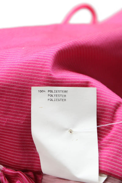 Armani Collezioni Women Basic Jacket Pink Polyester Zip Long Sleeve Size 8