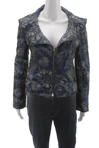 Emporio Armani Women Multicolor Floral Zip Basic Jacket Long Sleeve Size 42