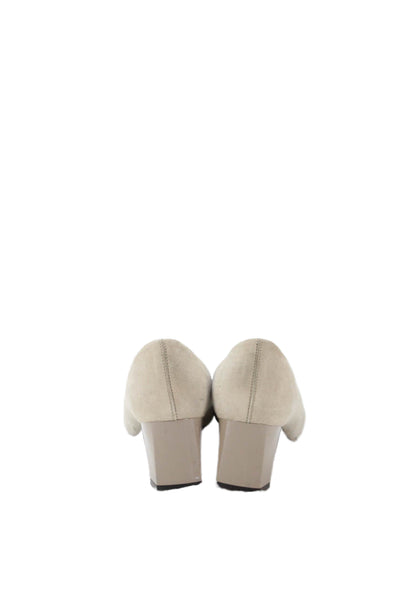 Tods Womens Suede Gold Tone Loafer Pumps Beige Size 40 10