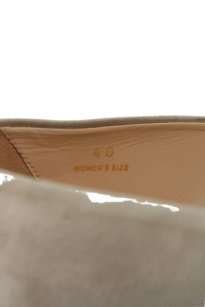Tods Womens Suede Gold Tone Loafer Pumps Beige Size 40 10