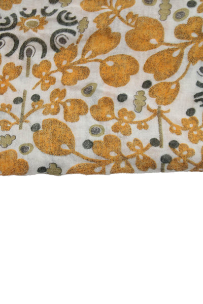 Bonpoint Childrens Girls Printed Short Sleeves Blouse White Yellow Size 12
