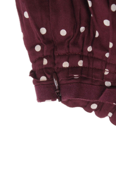 Jacadi Childrens Girls Polka Dot A Line Skirt Burgundy White Size 10