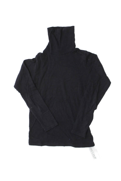 Bonpoint Childrens Girls Turtleneck Sweater Navy Blue Cotton Size 12