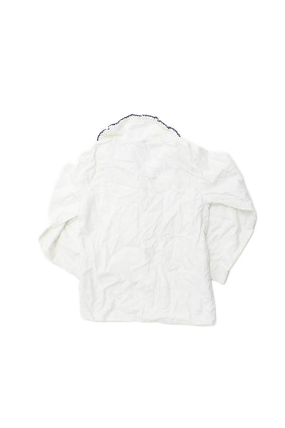 Oscar de la Renta Childrens Girls Button Down Shirt White Blue Size 8