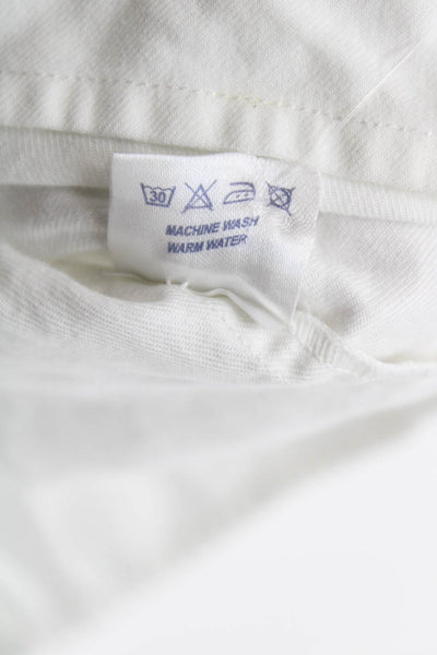 Oscar de la Renta Childrens Girls Button Down Shirt White Blue Size 8