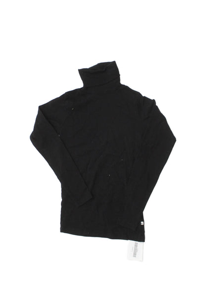 Bonpoint Childrens Girls Long Sleeves Turtleneck Sweater Black Cotton Size 12