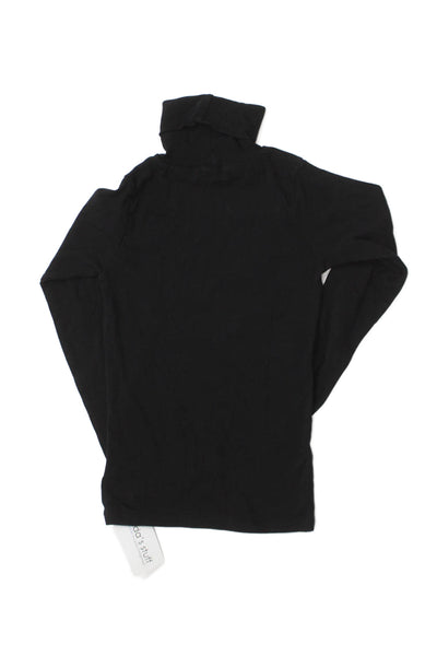 Bonpoint Childrens Girls Long Sleeves Turtleneck Sweater Black Cotton Size 12
