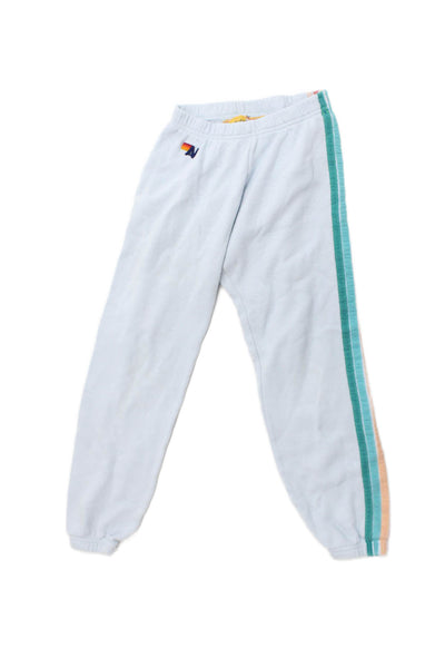 Aviator Nation Childrens Girls Striped Sides Sweatpants Blue Size Extra Small