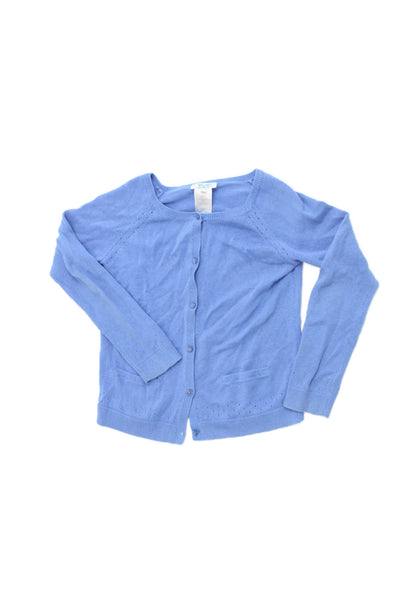 Jacadi Childrens Girls Linen Button Down Cardigan Sweater Blue Size 10