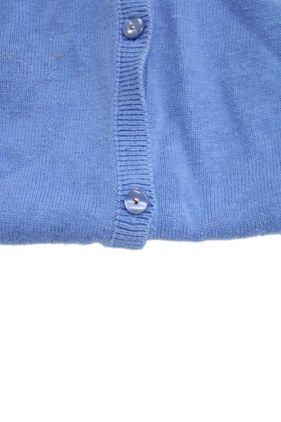 Jacadi Childrens Girls Linen Button Down Cardigan Sweater Blue Size 10