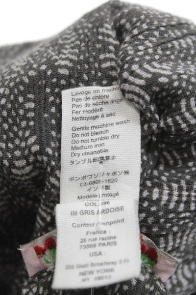 Bonpoint Childrens Girls Abstract Print Short Sleeves Dress Grey Size 12