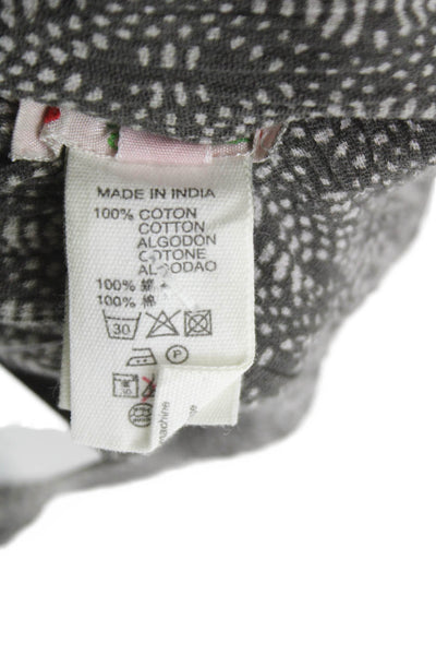 Bonpoint Childrens Girls Abstract Print Short Sleeves Dress Grey Size 12