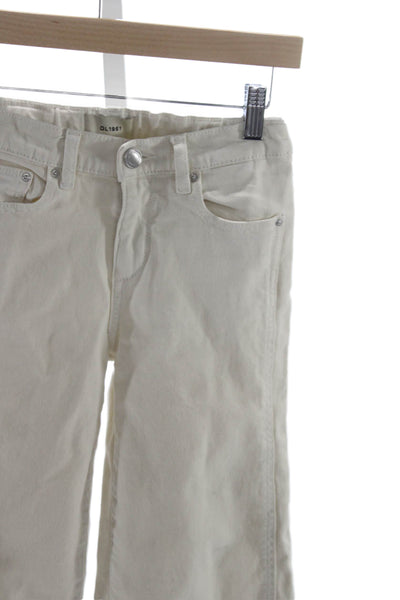 DL1961 Childrens Girls Nina Wide Leg Low Rise Jeans White Size 12