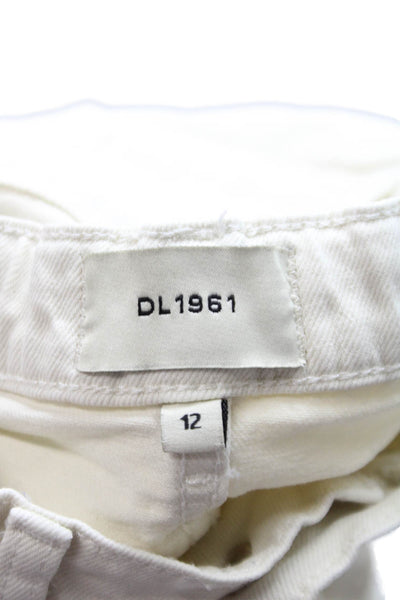 DL1961 Childrens Girls Nina Wide Leg Low Rise Jeans White Size 12