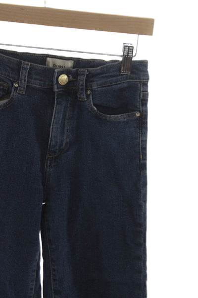 DL1961 Childrens Girls Lily Wide Leg High Rise Jeans Blue Cotton Size 10