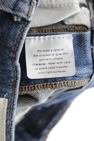 DL1961 Childrens Girls Lily Wide Leg High Rise Jeans Blue Cotton Size 10