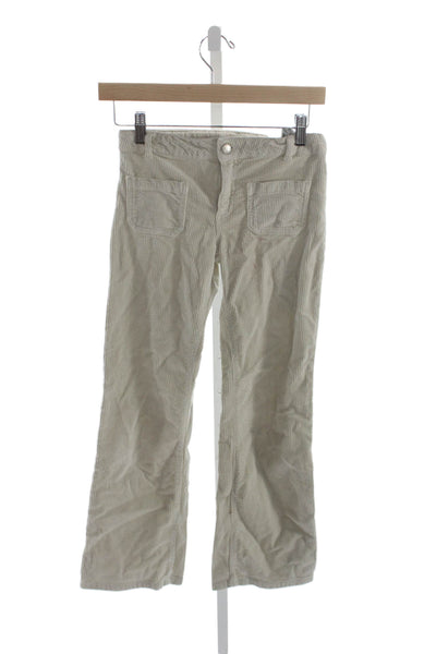 Bonpoint Childrens Girls Straight Leg Corduroy Pants White Cotton Size 12