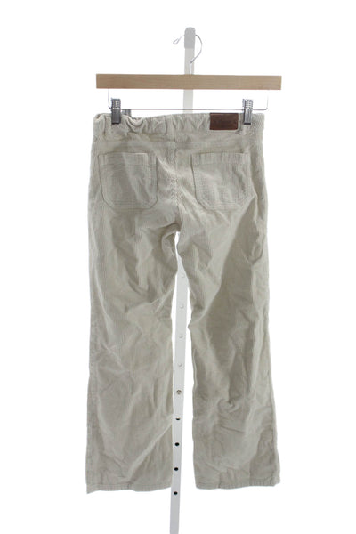 Bonpoint Childrens Girls Straight Leg Corduroy Pants White Cotton Size 12