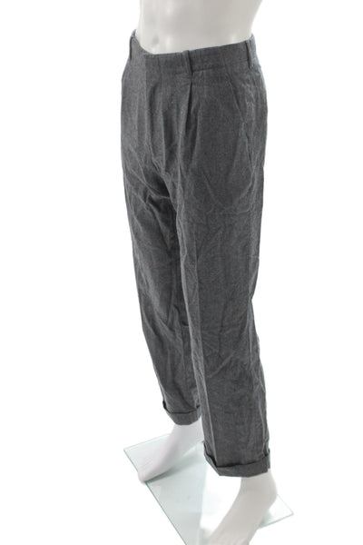 J Crew Mens Dress Pants Gray Wool Button Closure Size 32