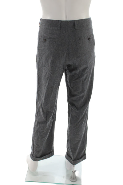 J Crew Mens Dress Pants Gray Wool Button Closure Size 32