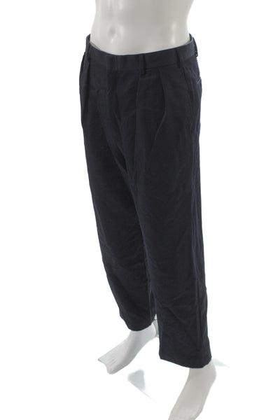 J Crew Mens Dress Pants Blue Wool Button Solid Size 32