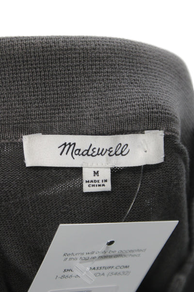 Madewell Mens Gray Cotton Short Sleeve Polo Button Collared Size M