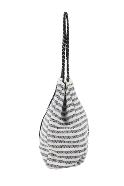 Urban Expressions Womens Striped Tote Shoulder Handbag White Grey