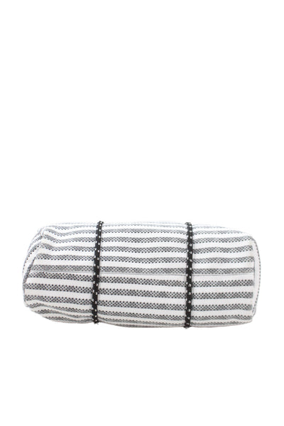 Urban Expressions Womens Striped Tote Shoulder Handbag White Grey