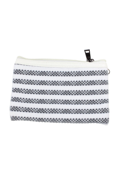 Urban Expressions Womens Striped Tote Shoulder Handbag White Grey