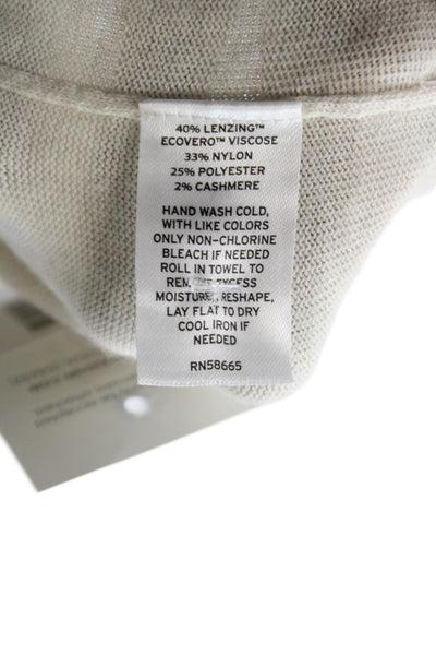 Treasure & Bond Women Pullover Sweater Beige V Neck 3/4 Sleeve Size 2XS
