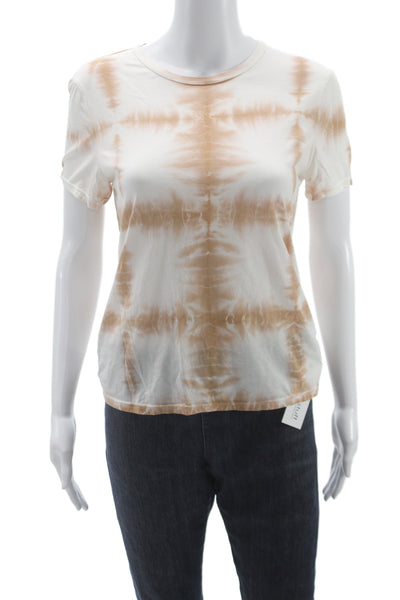 A.L.C. Women Multicolor Tie-Dye Cotton Crewneck Short Sleeve T-Shirt Size XS