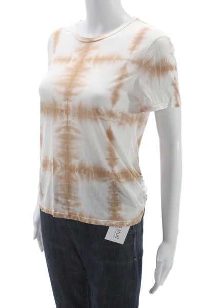 A.L.C. Women Multicolor Tie-Dye Cotton Crewneck Short Sleeve T-Shirt Size XS