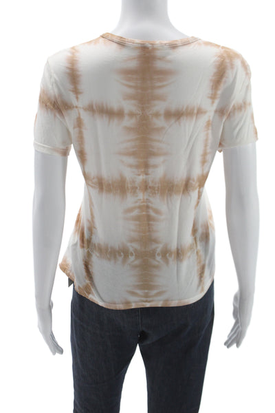 A.L.C. Women Multicolor Tie-Dye Cotton Crewneck Short Sleeve T-Shirt Size XS