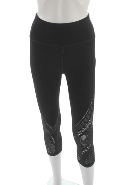 Lululemon Womens Capri Leggings Black Nylon Geometric Size 4