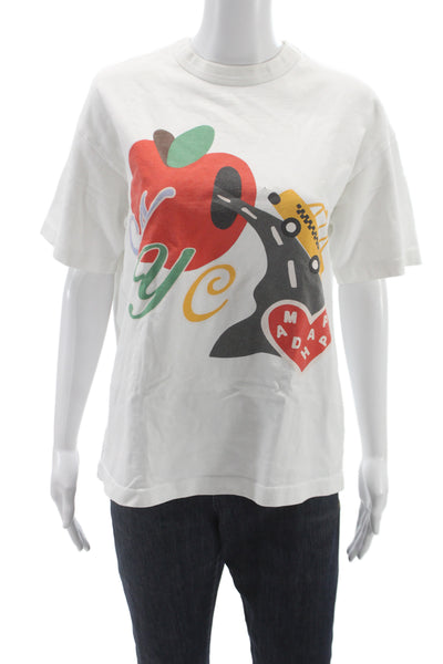 Madhappy Unisex Adults Basic White Crewneck Short Sleeve Tee NY Size S