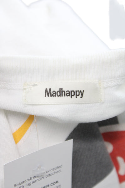 Madhappy Unisex Adults Basic White Crewneck Short Sleeve Tee NY Size S