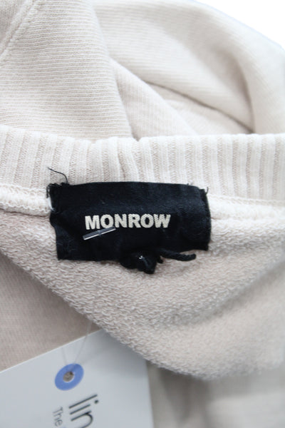 Monrow Womens Pullover Sweatshirt Beige Stars Crew Neck Size M