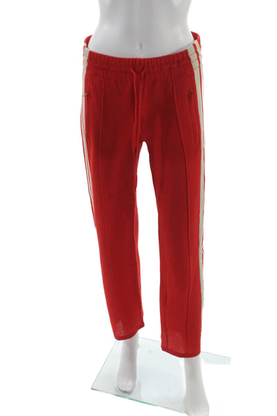 Isabel Marant Etoile Womens Red Striped Jogger Pants Drawstring Size 38