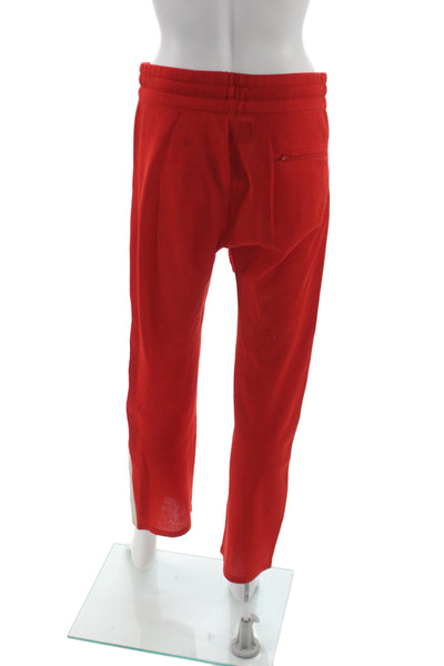 Isabel Marant Etoile Womens Red Striped Jogger Pants Drawstring Size 38