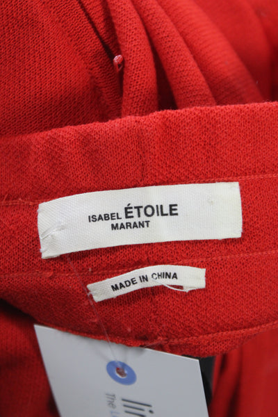 Isabel Marant Etoile Womens Red Striped Jogger Pants Drawstring Size 38