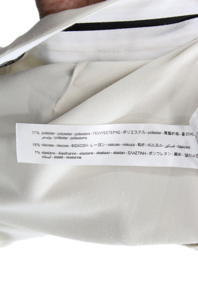 Zara Women Dress Pants Beige Button Polyester Solid Spring Size S