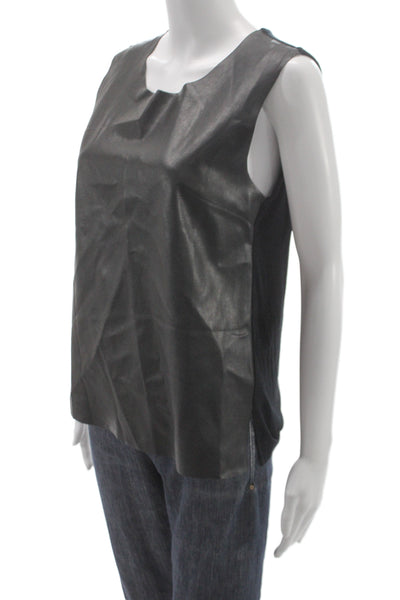 Bailey 44 Women Black Basic Sleeveless Scoop Neck Tank Polyurethane Size S