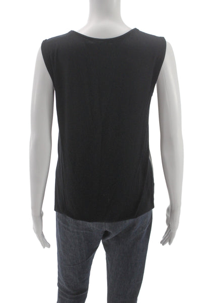 Bailey 44 Women Black Basic Sleeveless Scoop Neck Tank Polyurethane Size S