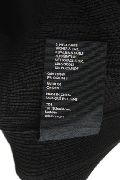 COS Women Black Rayon Tunic Short Sleeve Round Neck Size S