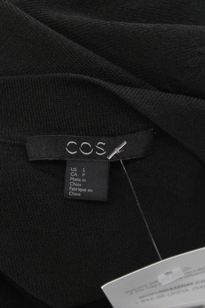 COS Women Black Rayon Tunic Short Sleeve Round Neck Size S