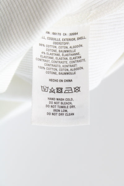 Anthropologie Womens Ruffle T-Shirt White Crewneck Size XS