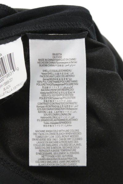 BCBGMAXAZRIA Womens Basic Sleeveless Tank Black Polyurethane Size XS