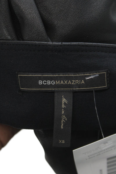 BCBGMAXAZRIA Womens Basic Sleeveless Tank Black Polyurethane Size XS