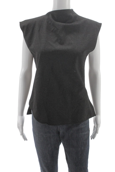 Zara Women Basic Gray High Neck Sleeveless Blouse Size M